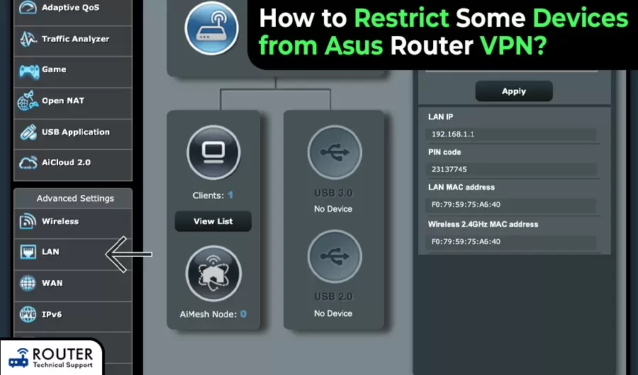 How to Restrict Some Devices from Asus Router VPN?