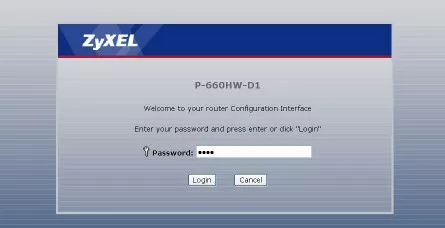 login zyxel router